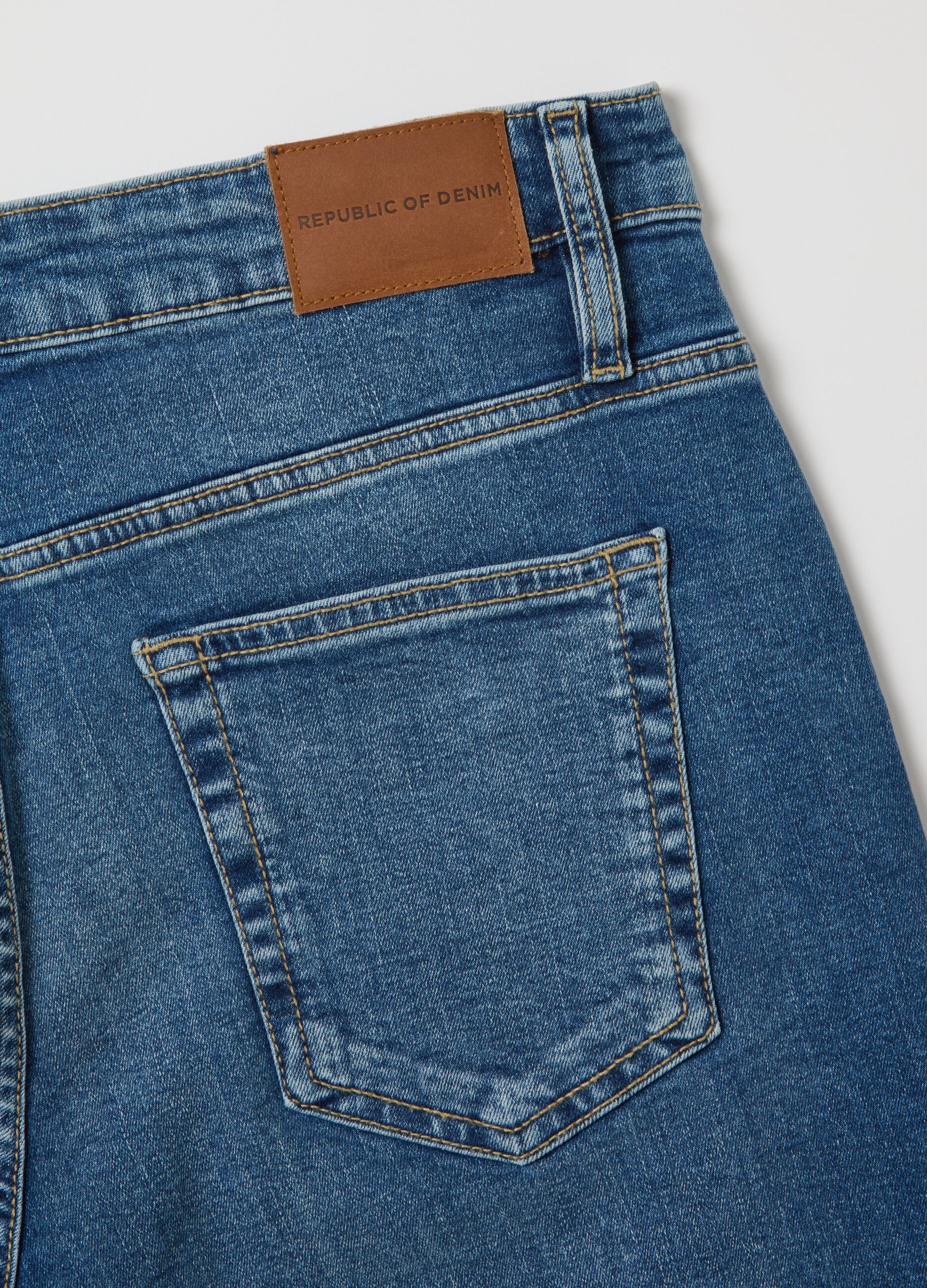 Blue stretch denim jeans regular fit