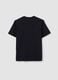 Black relaxed-fit pure cotton T-shirt with embroidered slogan_1