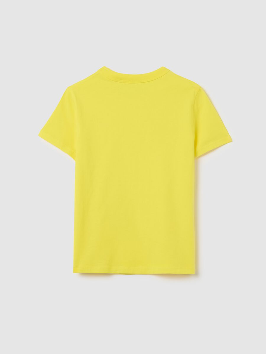 T-shirt da ragazza in puro cotone biologico gialla regular fit_4