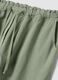Green linen-cotton blend trousers with elasticated waist_5