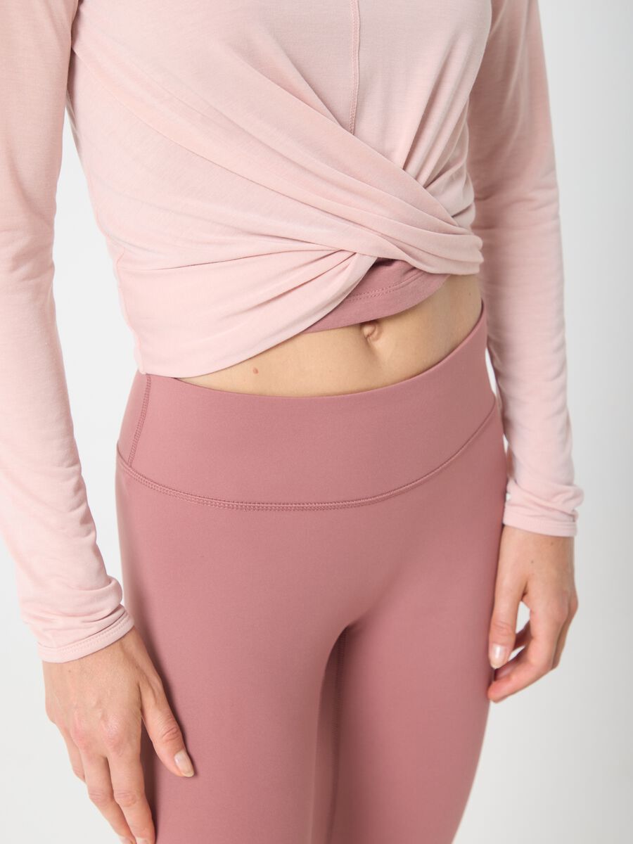 Technical Fabric Cropped T-shirt with Cross Design ALTAVIA STUDIO_3