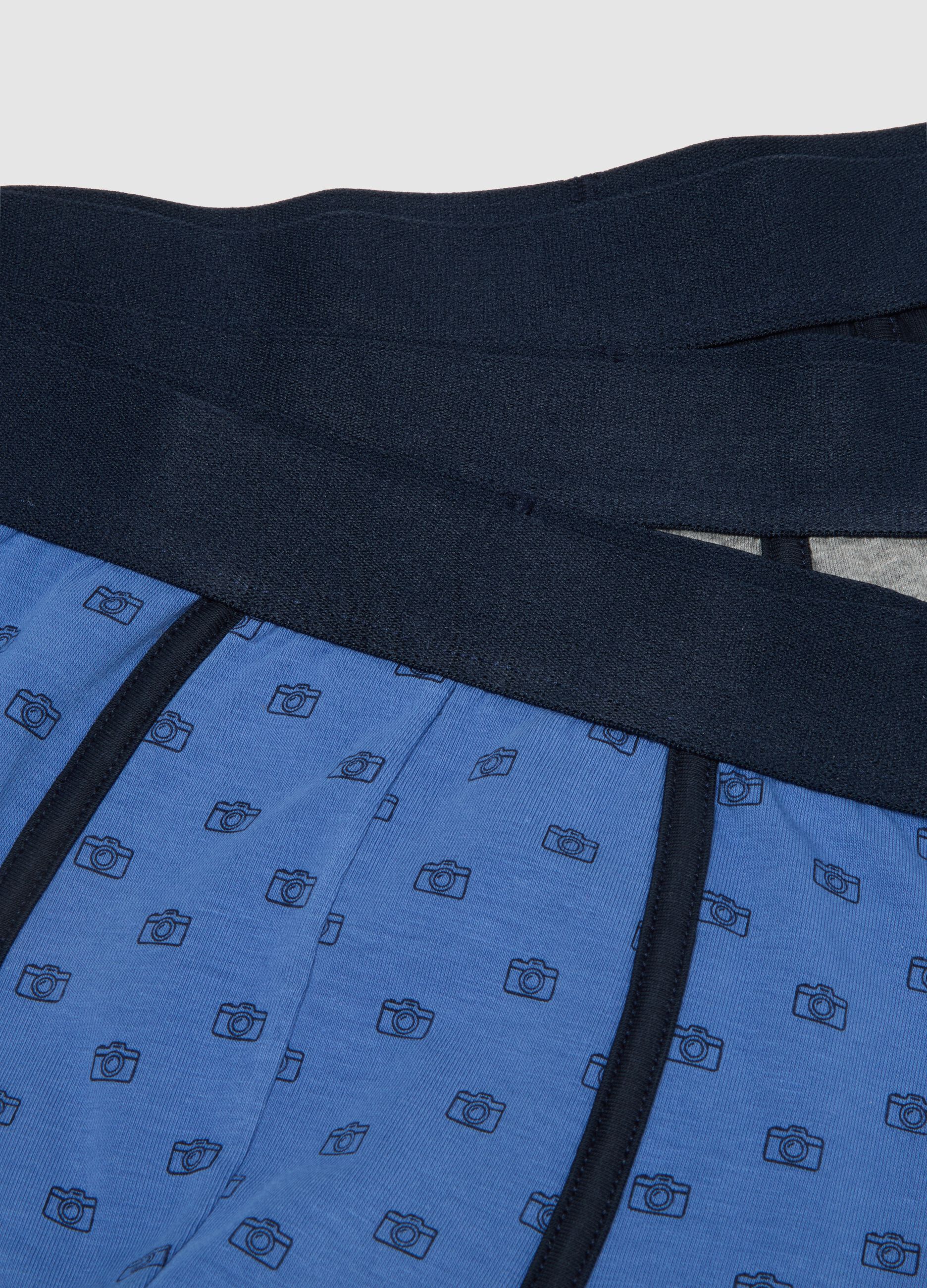Stretch Cotton Boxer in Blue