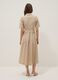 Beige pure cotton shirt dress with belt, regular fit_3