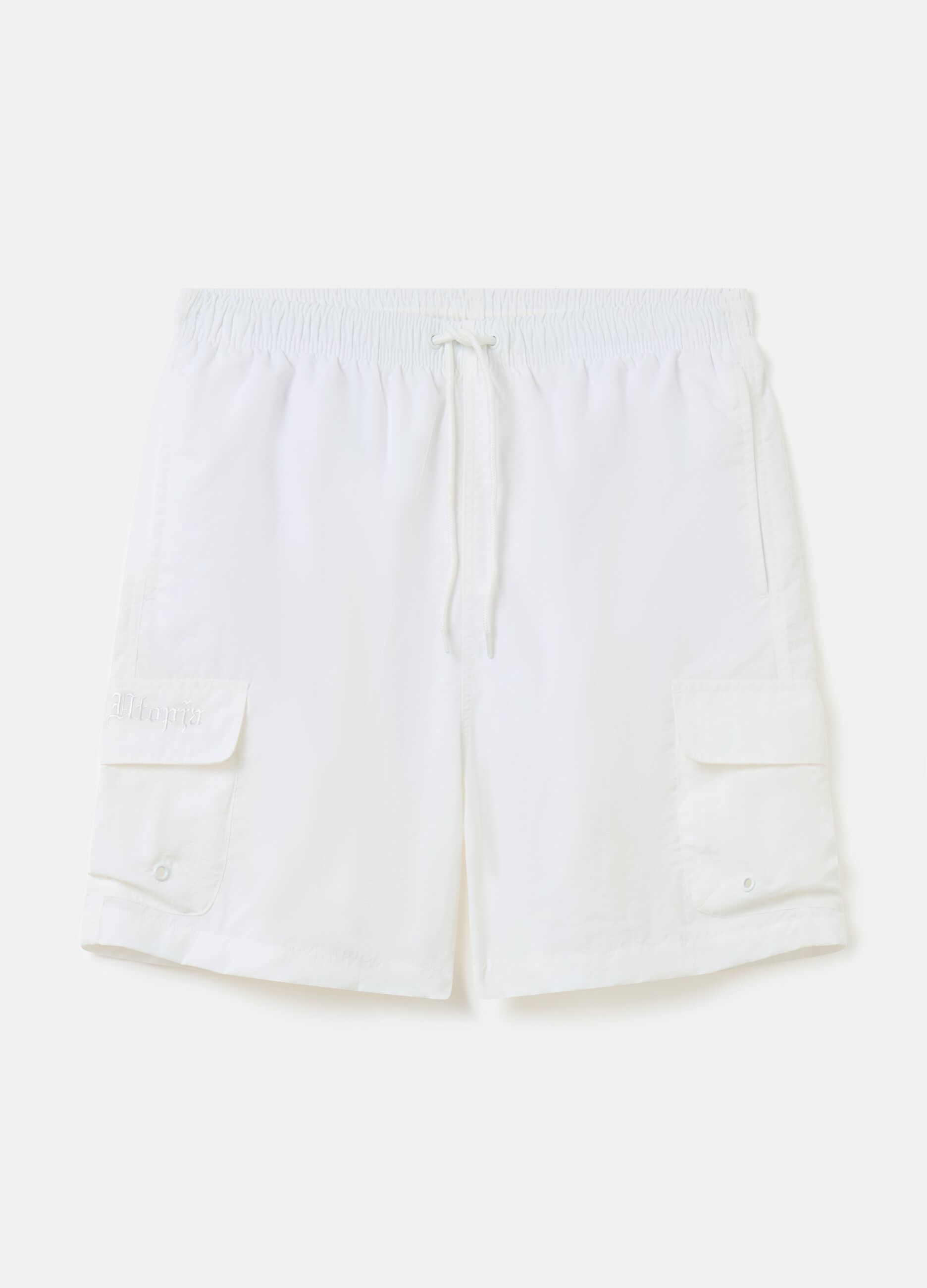 Cargo Swim Shorts White