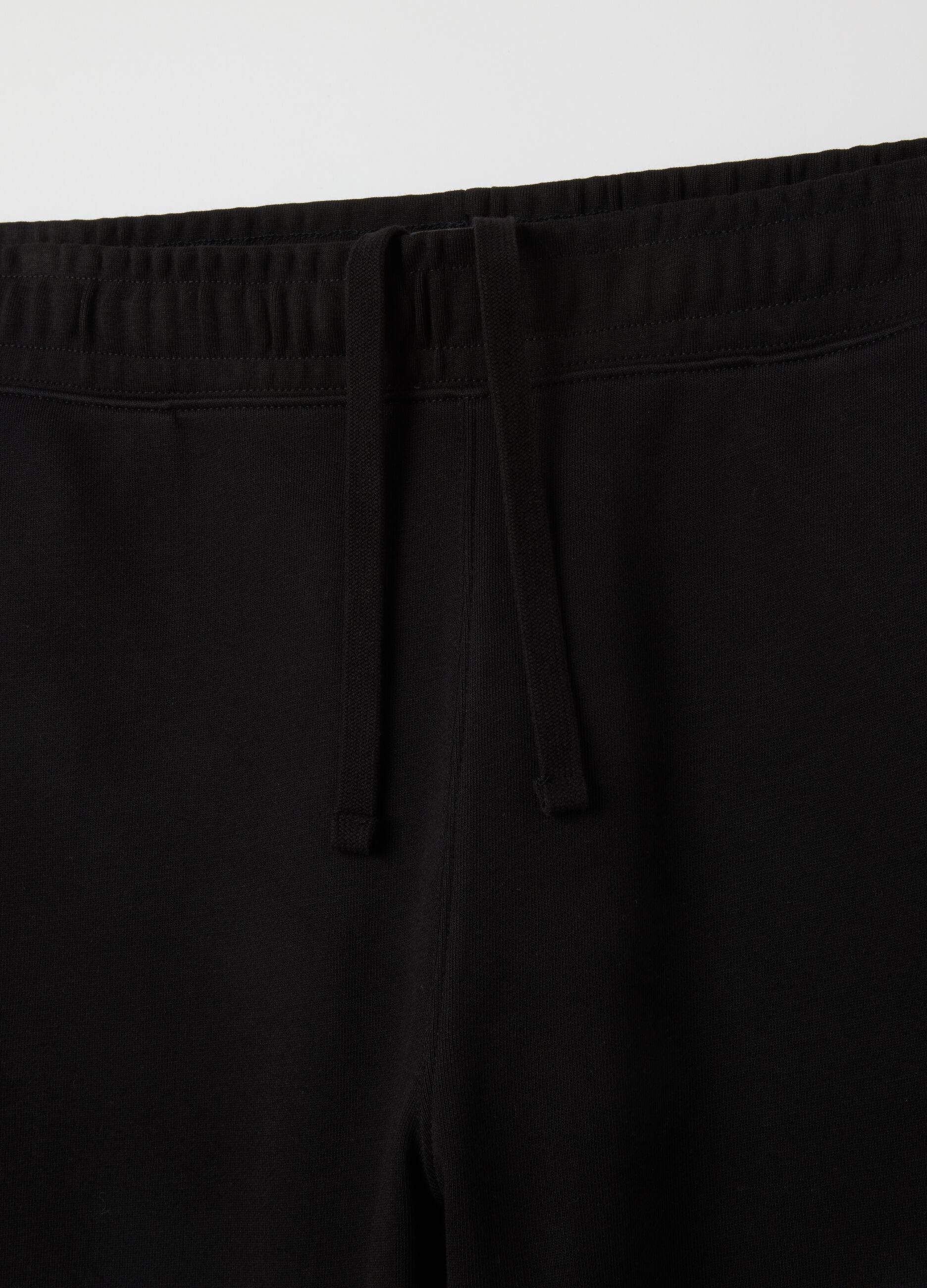 Black pure cotton oversized trousers