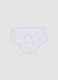 White stretch organic cotton culotte briefs with unicorn print_0