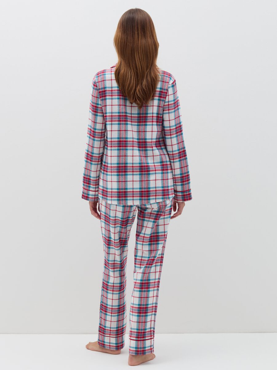 Long pyjamas in check flannel with lurex_2
