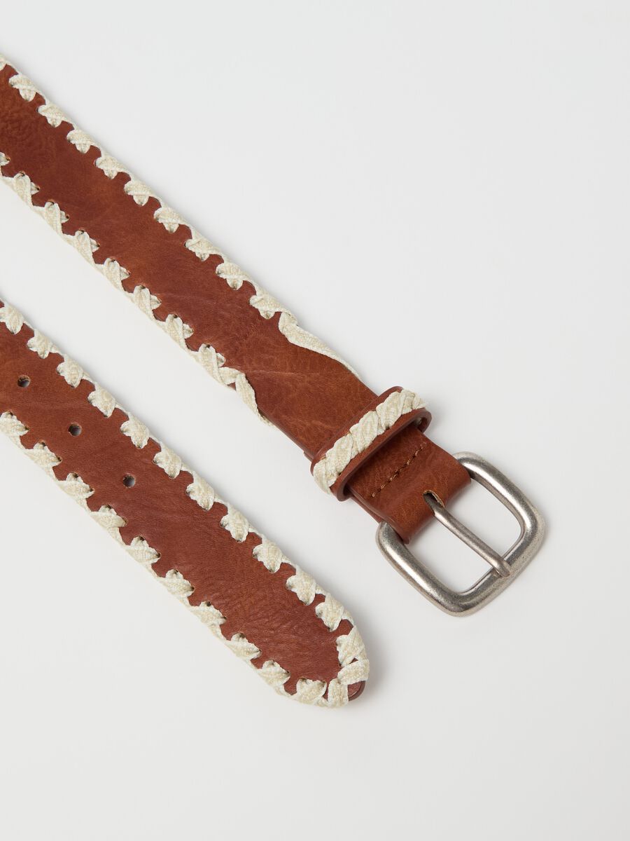 Vintage-effect belt with stitched edging_1