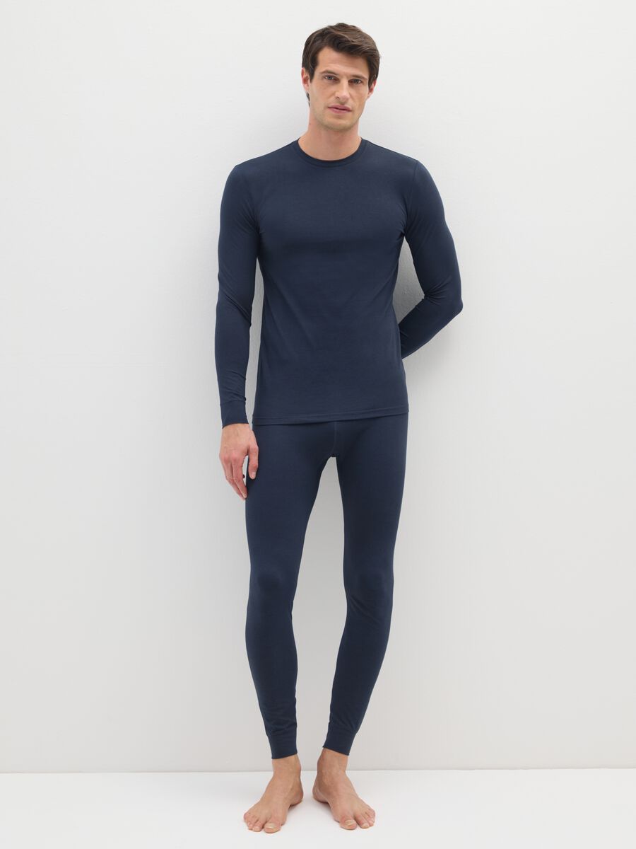 Blue Long-Sleeve Regular Fit T-Shirt_1