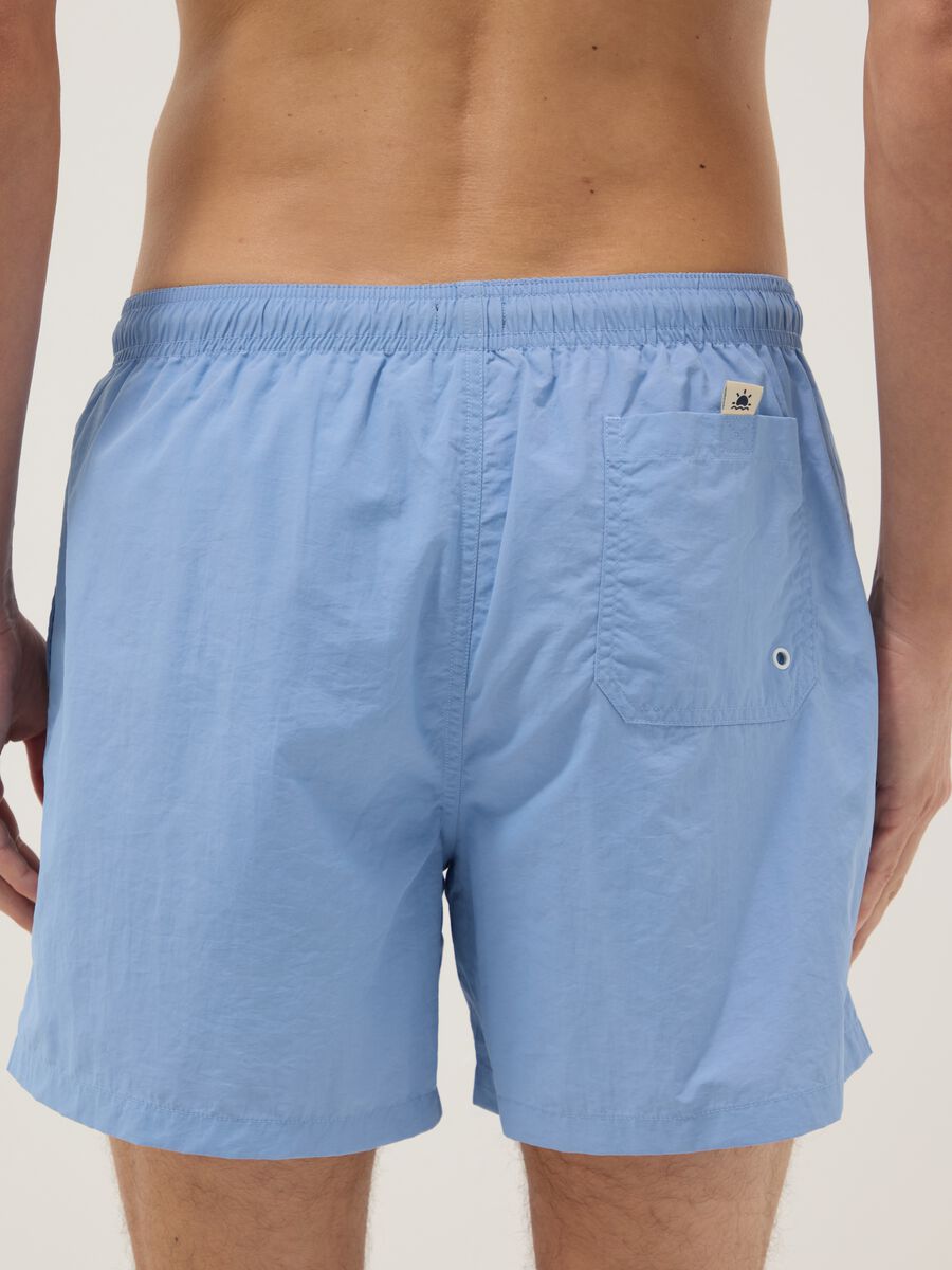 Blue swim shorts with elasticated waist_2