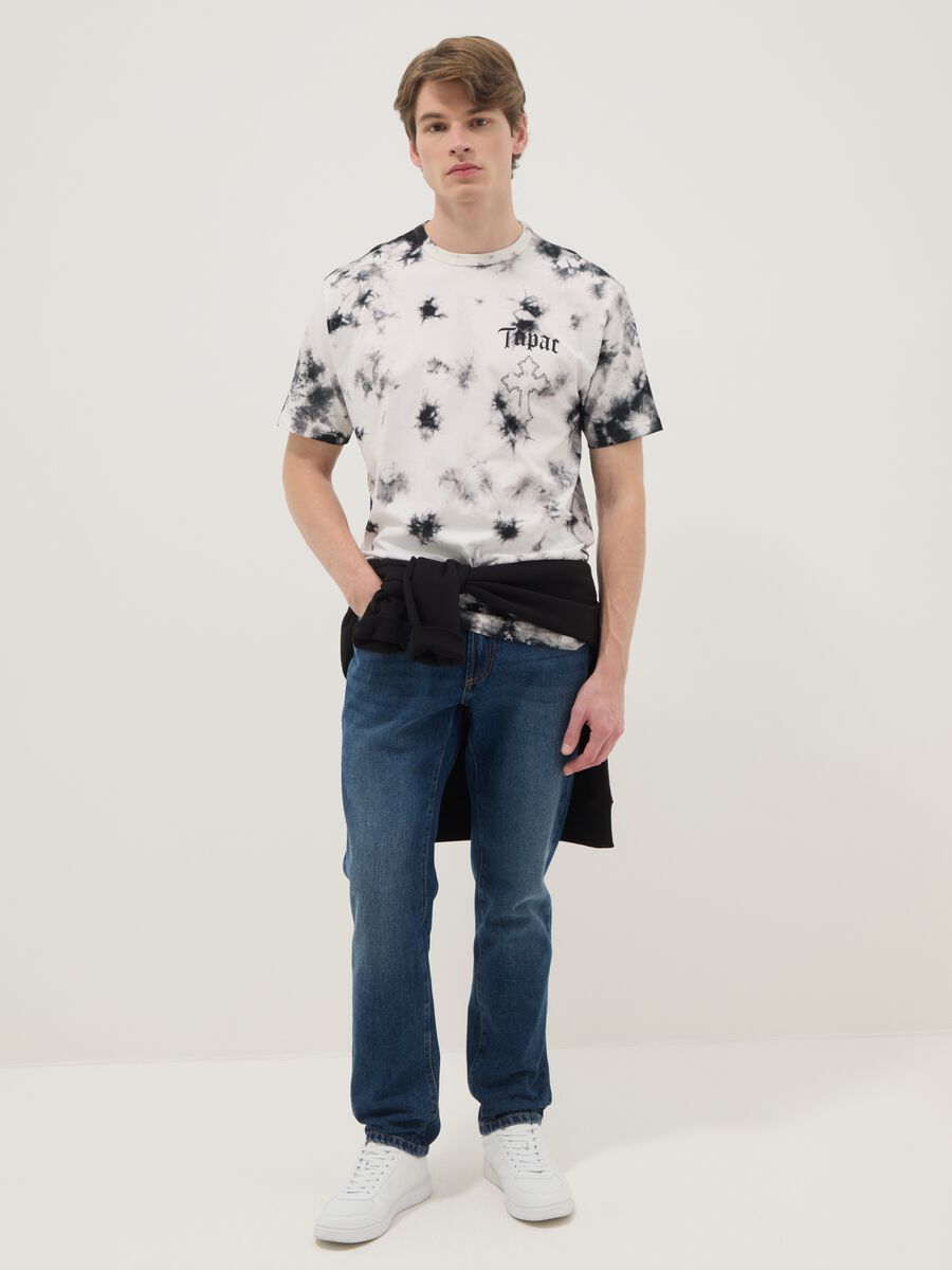 Multicolour pure cotton regular fit T-shirt with Tupac print_2