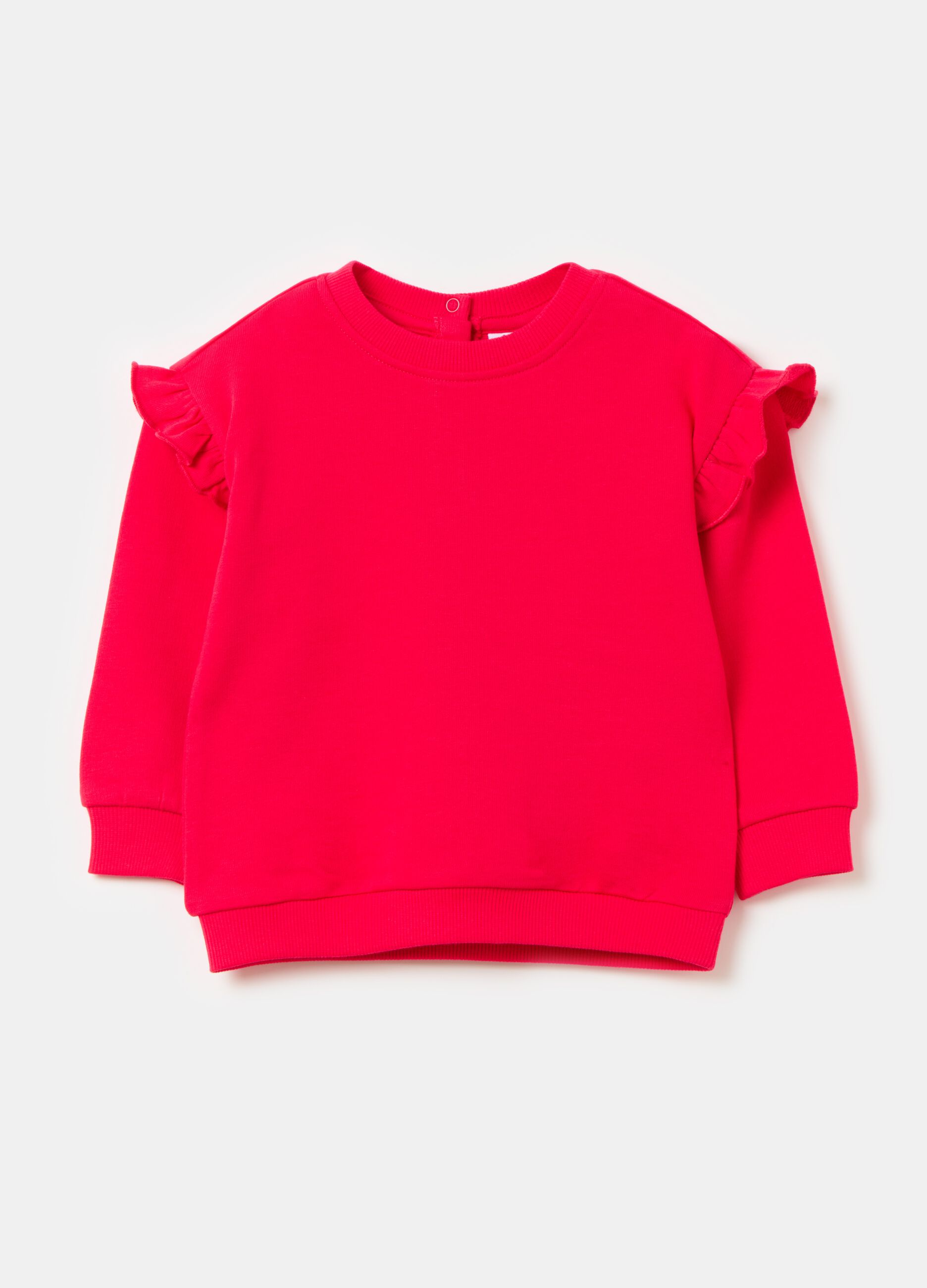 Sweatshirt in French terry with frills