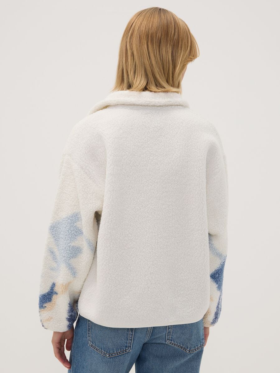 Felpa bianca full-zip con stampa paesaggio regular fit_3