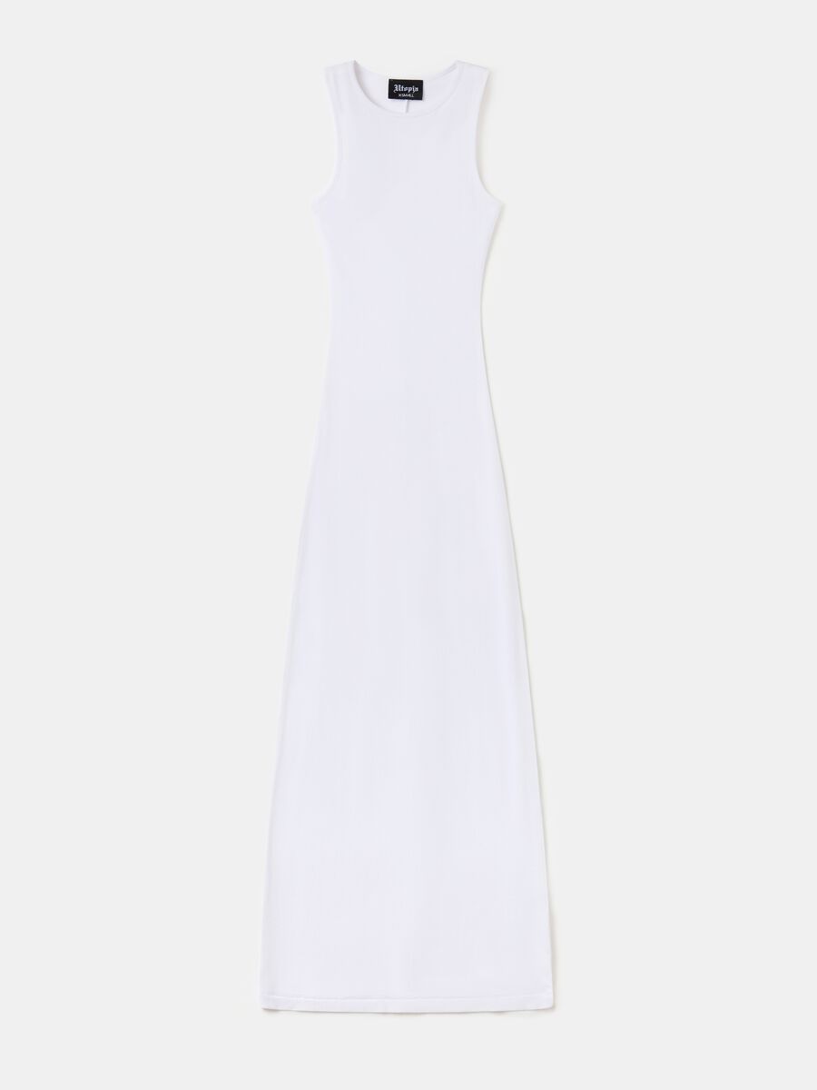 Ribbed Long Dress White_4