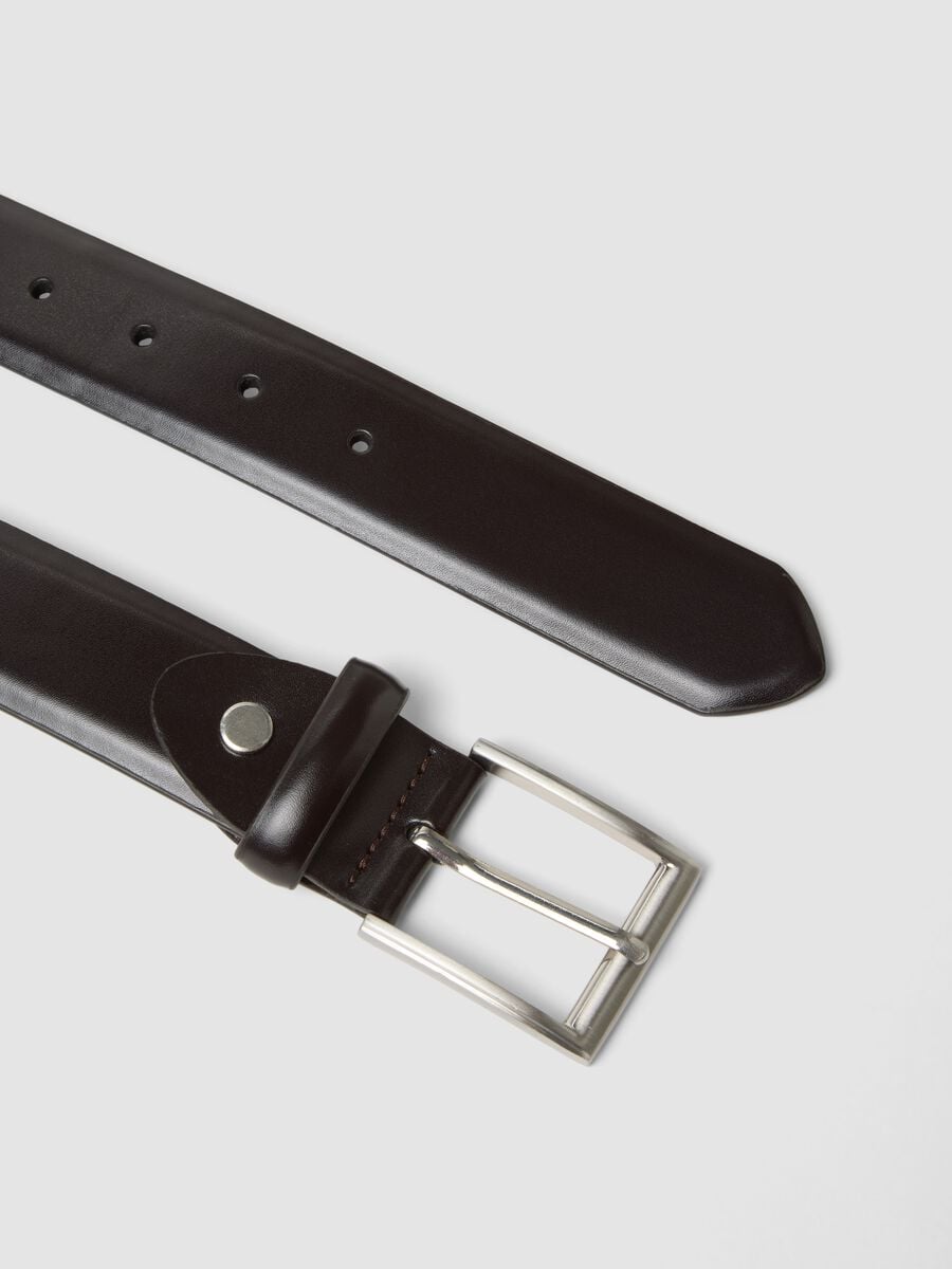 Cintura marrone in vera pelle con fibbia in metallo_1