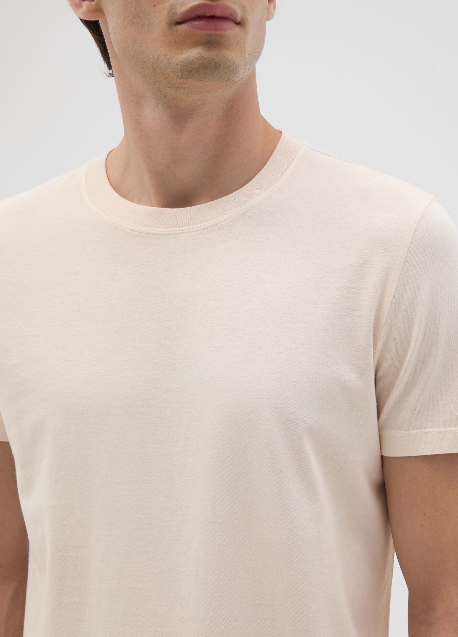 White pure cotton regular fit T-shirt