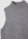 Grey regular fit sleeveless turtleneck top_5
