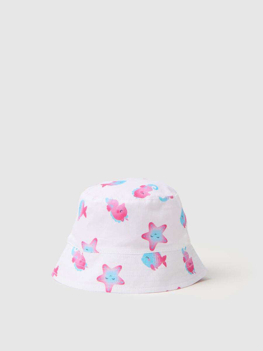 Multicoloured Pure Cotton Girls' Hat with Patterns_0