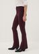 Leggings rossi flare fit in punto Milano di viscosa elasticizzata_3