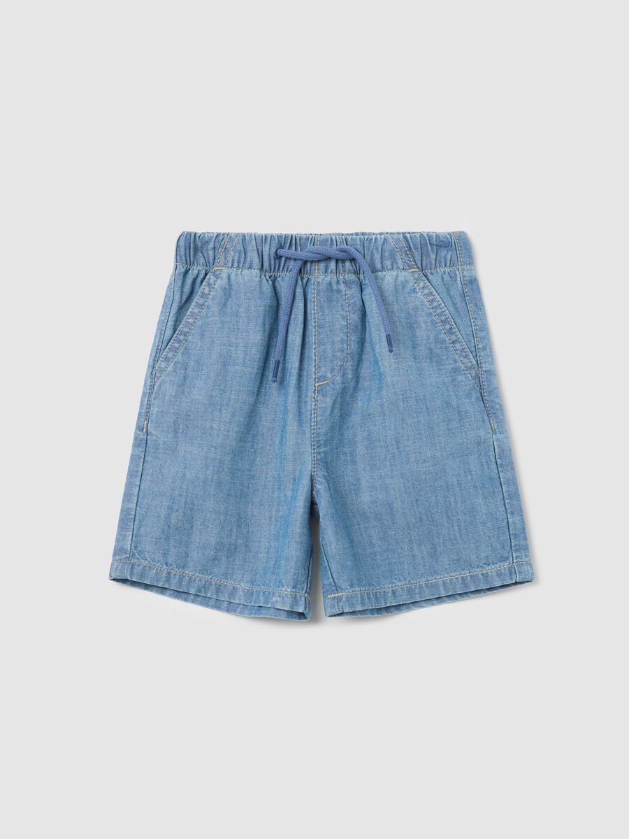 Cotton denim shorts_0