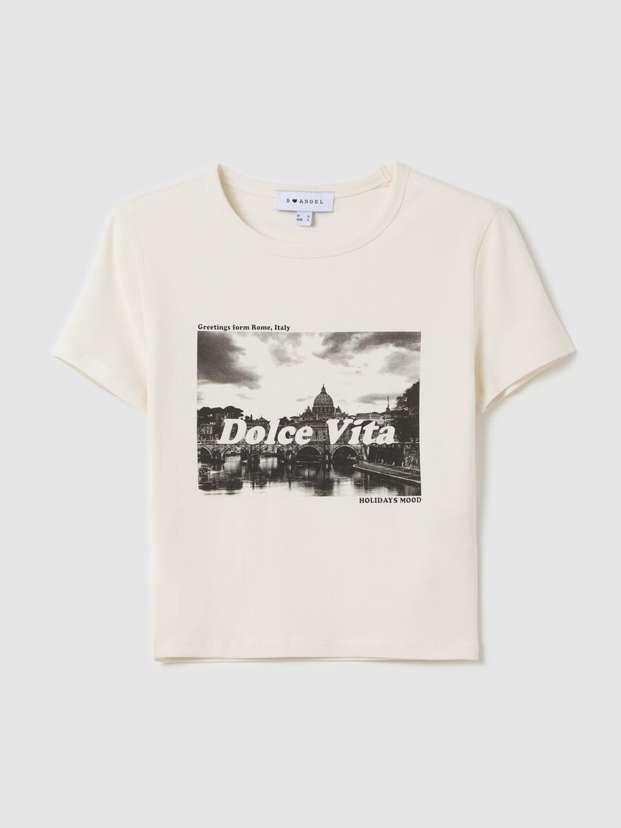 Short-sleeved T-shirt with "Dolce Vita" print_4