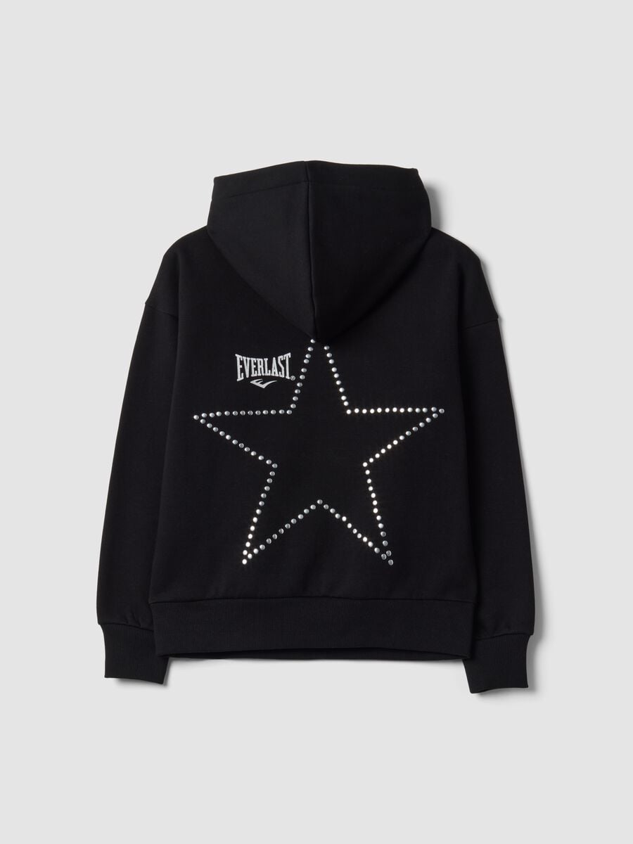 Black cotton-blend hoodie for girls, regular fit_5