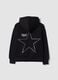 Black cotton-blend hoodie for girls, regular fit_5