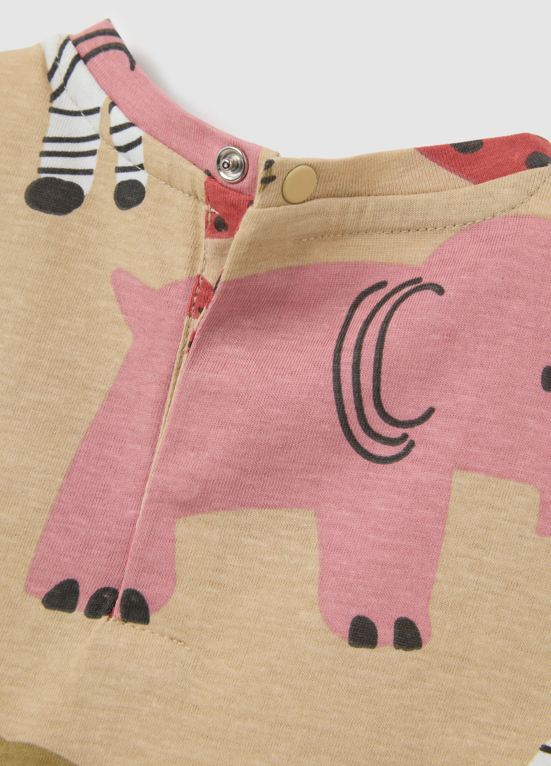 T-shirt da bambino in puro cotone multicolor regular fit con fantasia