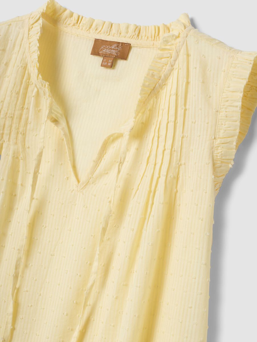 Yellow maternity blouse in pure cotton_5