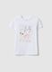 White pure cotton t-shirt regular fit with print for girls_0