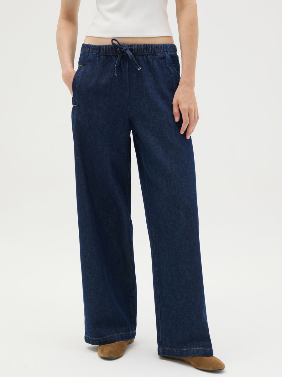 Women's Regular Fit Pure Cotton Denim Trousers_1