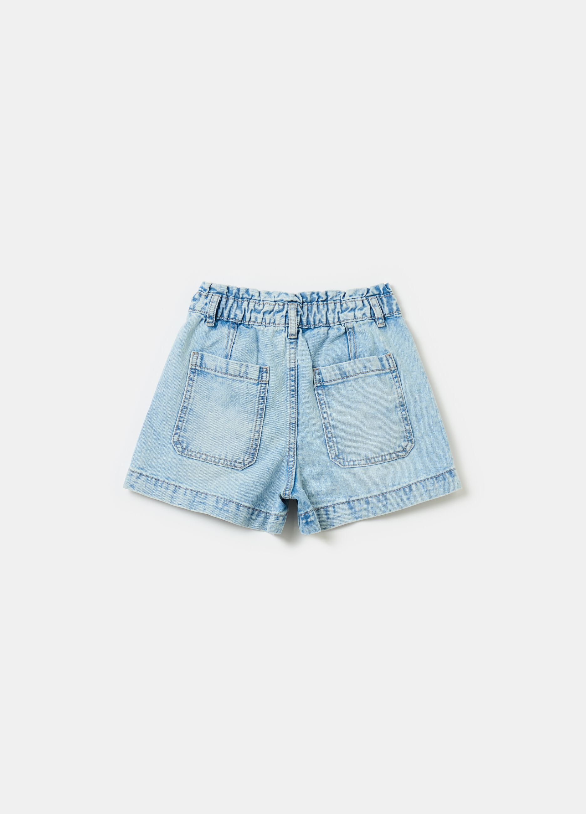 Shorts paper bag in denim