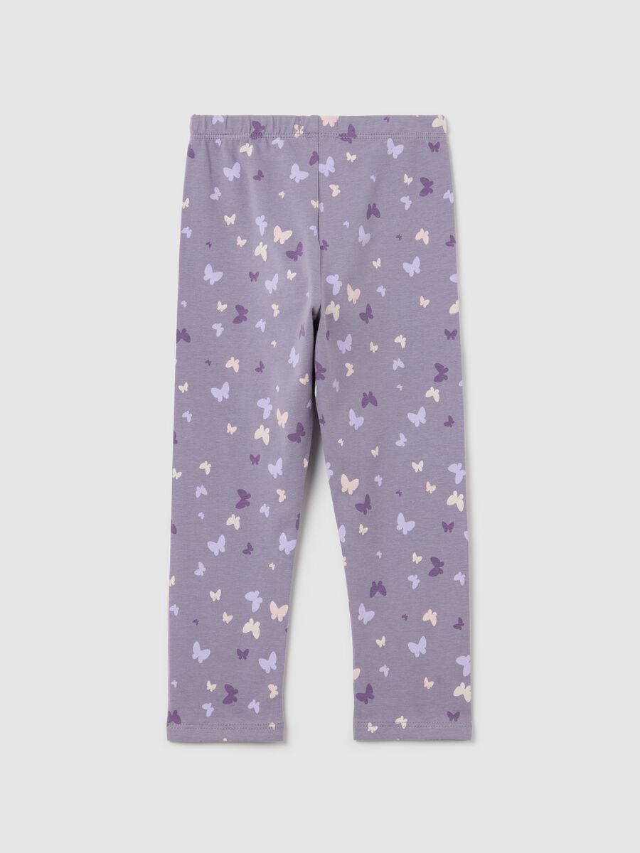 Three-quarter leggings in stretch cotton_1