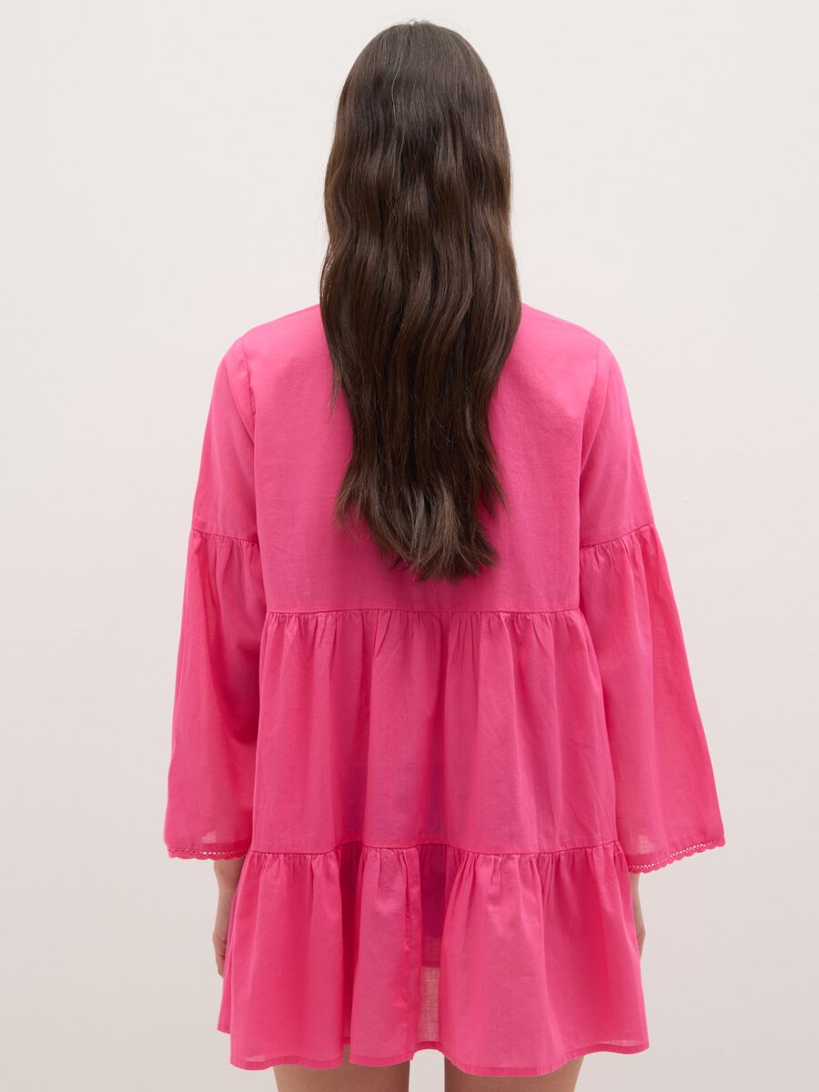 Loose-fitting pink women's shirt in pure cotton_3