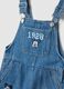 Blue denim pure cotton dungarees regular fit with embroidery for boys_2
