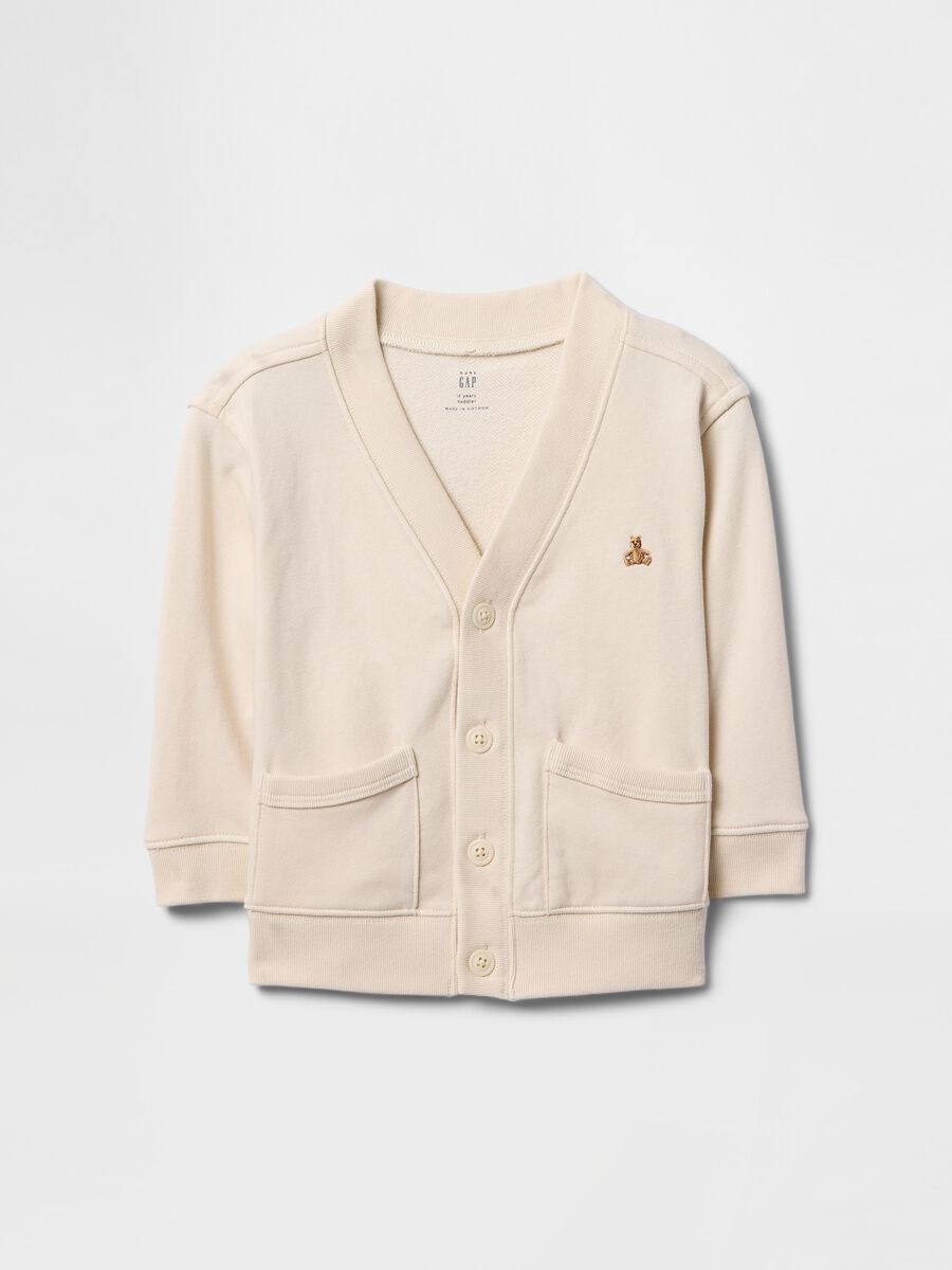 Beige pure cotton cardigan for children_0
