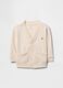 Beige pure cotton cardigan for children_0
