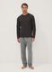 Black and grey striped crew-neck pyjamas in pure organic cotton_0