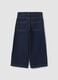 Jeans blu in puro cotone straight fit con ricami fiori per bambina_5