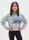 Girls' grey regular fit cotton blend sweatshirt with Stitch_0