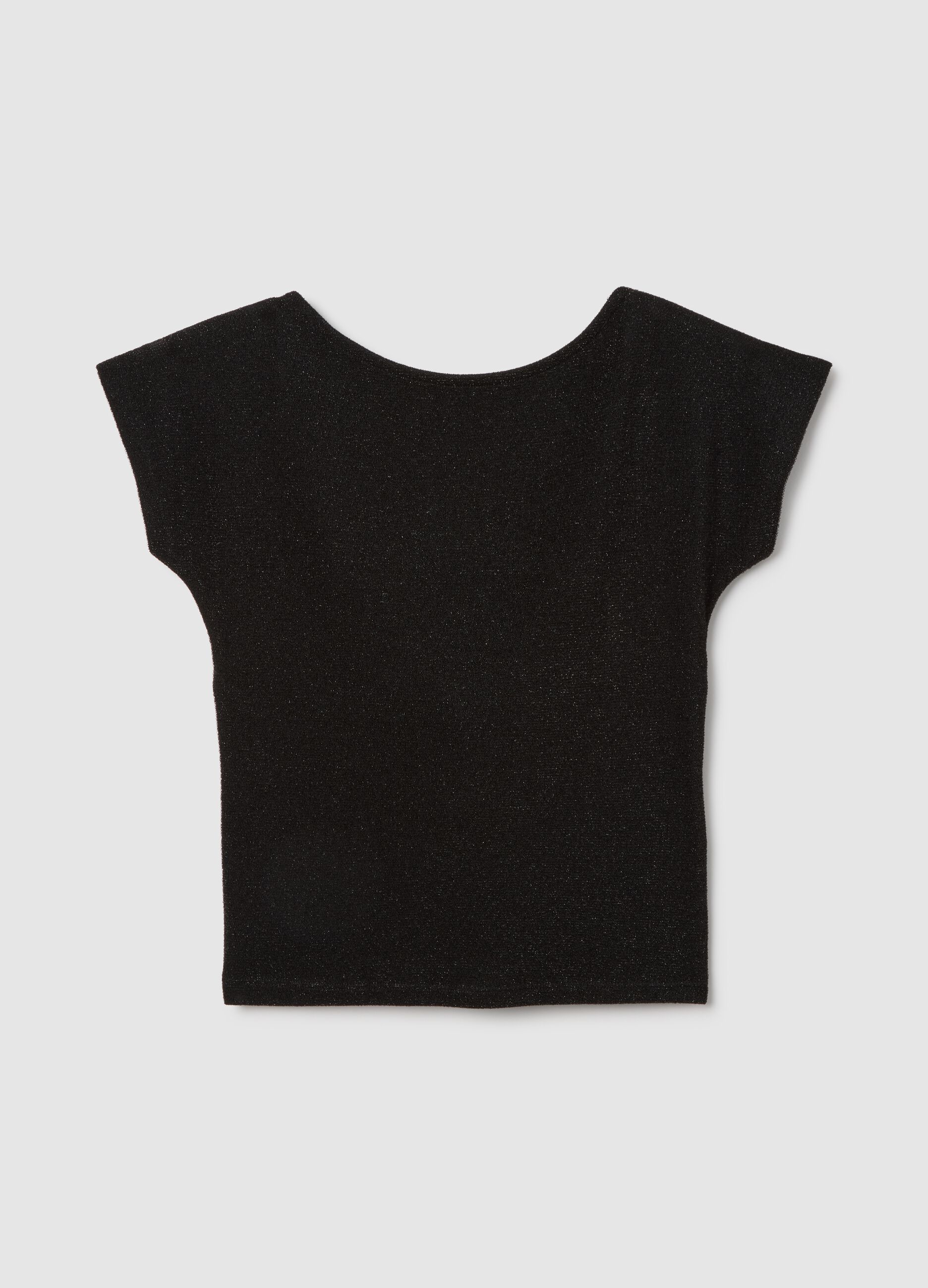 Women's fitted black viscose blend top