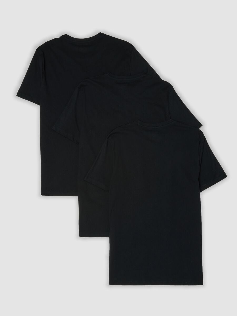 Tripack di t-shirt nere in cotone organico a maniche corte_6