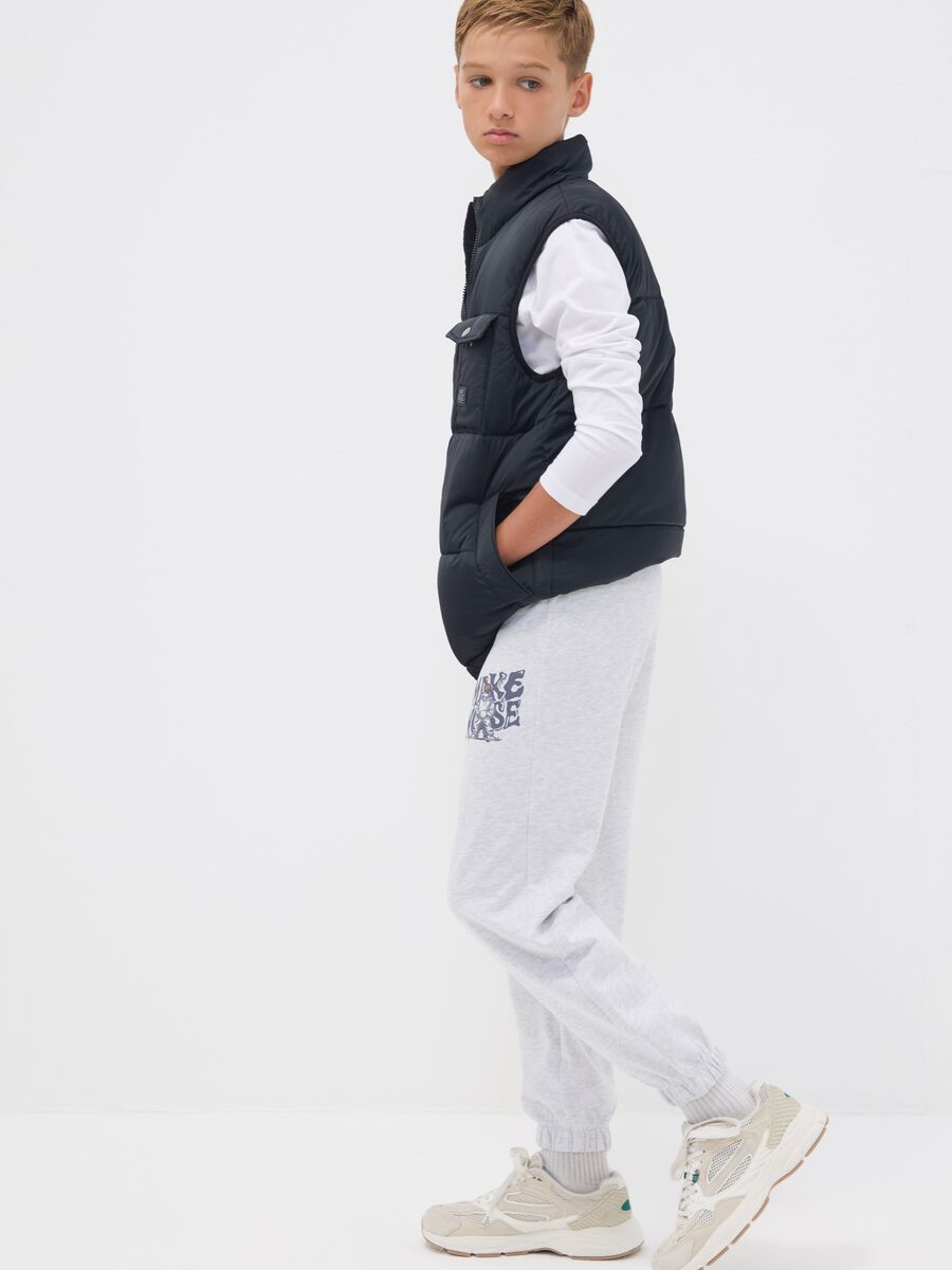 Pantaloni jogger grigi in puro cotone_0