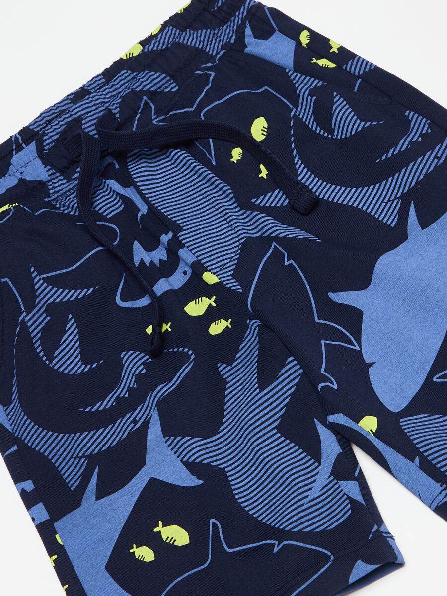 Bermuda joggers with sharks print_2