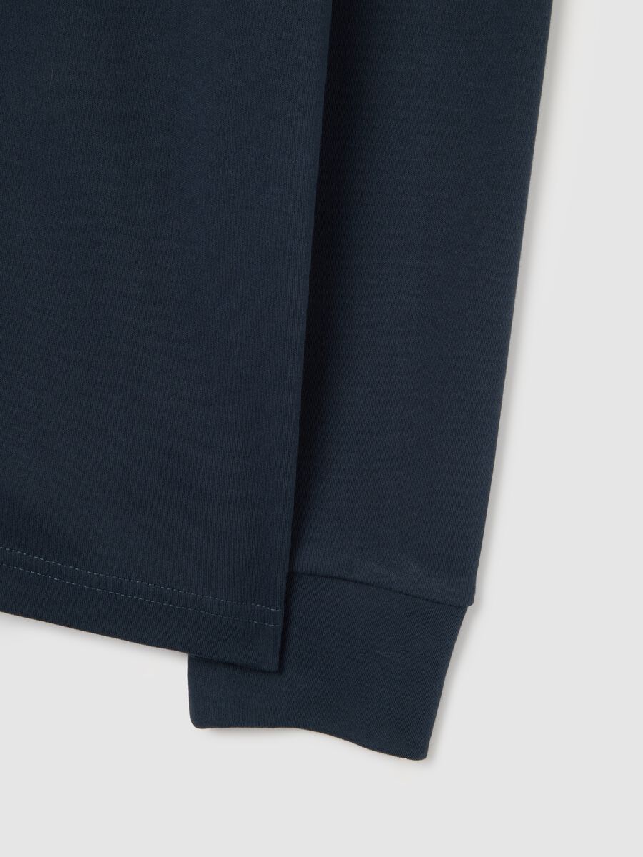T-shirt nera a maniche lunghe in cotone_5