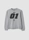 Felpa grigia girocollo in puro cotone organico a tema racing relaxed fit_0