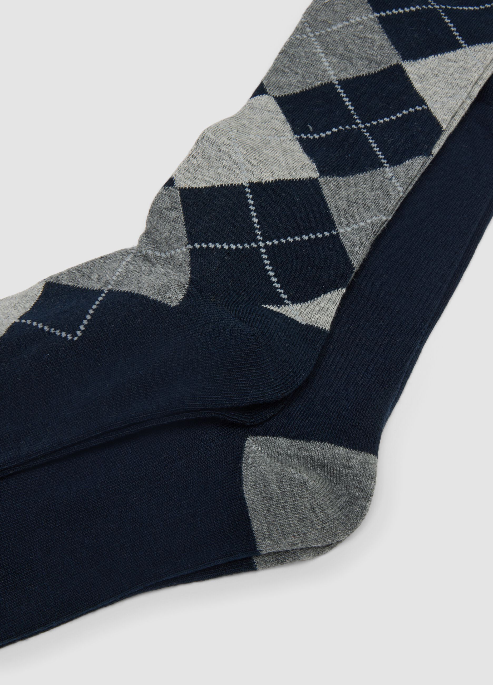 Five-pack of multicoloured long socks in stretch organic cotton