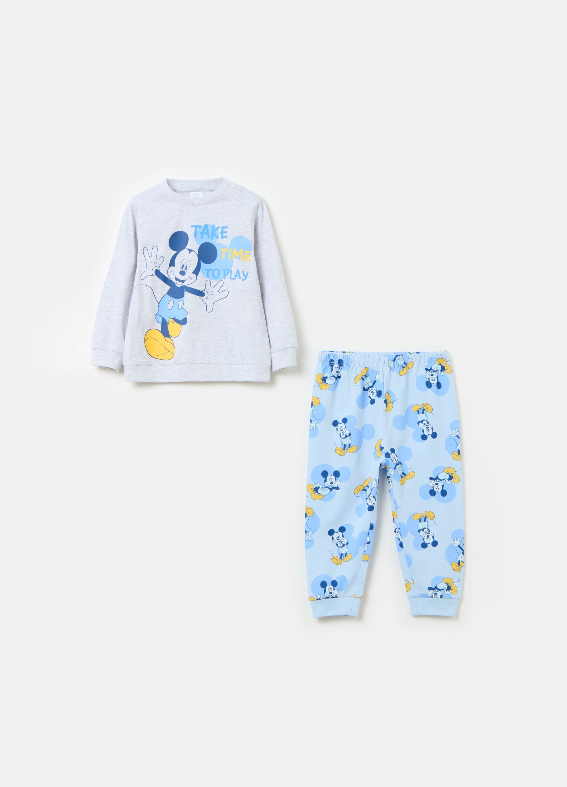 Organic cotton pyjamas with Mickey Mouse print