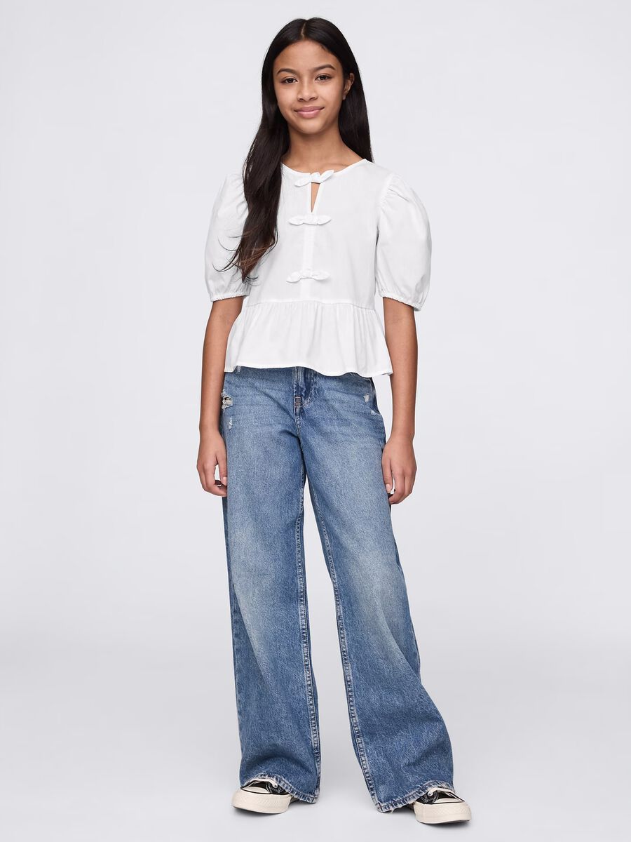 White shirt in cotton with bows_1