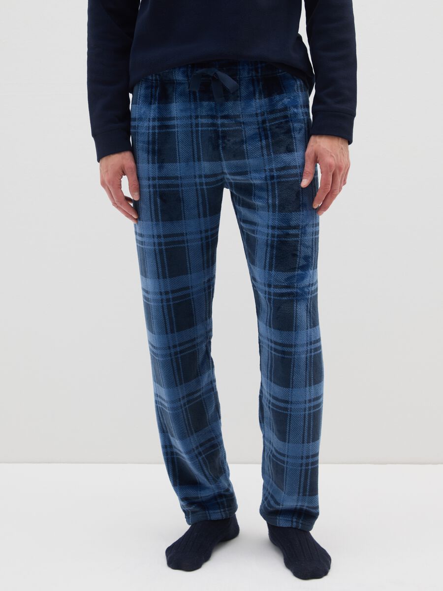 Multicolour checked regular fit pyjama trousers_1